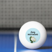 ヴィンテージホワイトローズ名前をカスタムするオンブルー 卓球ボール (ネット)