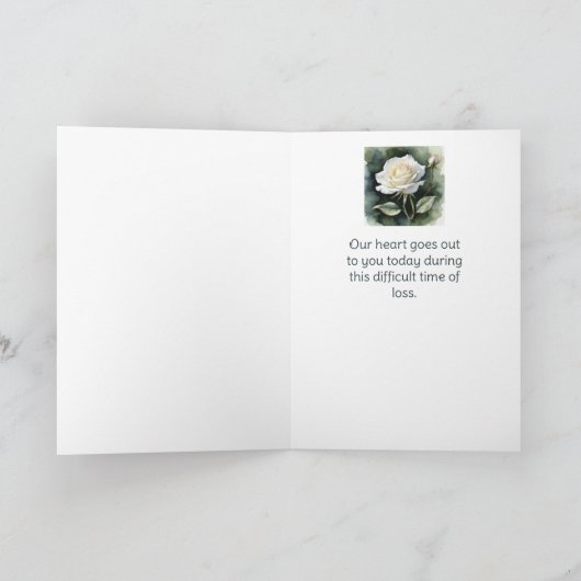 ヴィンテージホワイトローズ悔やみや弔慰損失時間 カード (内部)
