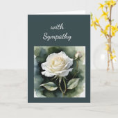 ヴィンテージホワイトローズ悔やみや弔慰損失時間 カード (黄色い花)