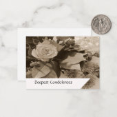 ヴィンテージホワイトローズ悔やみや弔慰 ノートカード (正面/裏面インサイチュ)