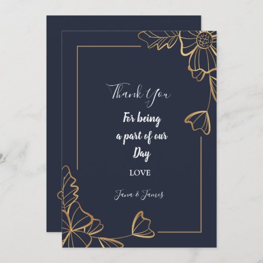 ヴィンテージホワイトローズ感謝していユー 招待状 (正面/裏面)