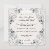 ヴィンテージホワイトローズ結婚式招待状 招待状 (正面)