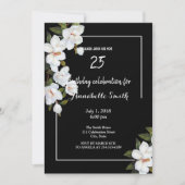 ヴィンテージホワイトローズ誕生日 招待状 (正面)