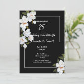 ヴィンテージホワイトローズ誕生日 招待状 (スタンド正面)