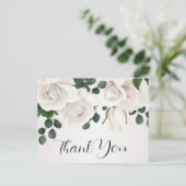 ヴィンテージホワイトローズ60th誕生日サンキュー ポストカード (スタンド正面)