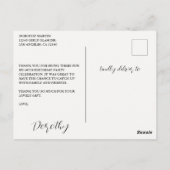 ヴィンテージホワイトローズ60th誕生日サンキュー ポストカード (裏面)