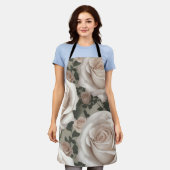 ヴィンテージホワイトローズ エプロン (着用した状態)