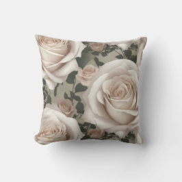 ヴィンテージホワイトローズ クッション