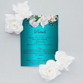 ヴィンテージホワイトローゼズアンドア結婚ア詳細 エンクロージャーカード