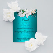 ヴィンテージホワイトローゼズアンドア結婚ア詳細 エンクロージャーカード