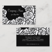 ヴィンテージホワイトローゼズビジネスカード 名刺 (正面/裏面)