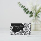 ヴィンテージホワイトローゼズビジネスカード 名刺 (スタンド正面)