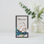 ヴィンテージホワイトロータスフラワーマッサージセラピスト 名刺 (スタンド正面)