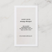 ヴィンテージホワイトロータスフラワーマッサージセラピスト 名刺 (裏面)