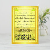 ヴィンテージホワイトワインヴィニヤード結婚式招待状 招待状 (スタンド正面)