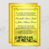 ヴィンテージホワイトワインヴィニヤード結婚式招待状 招待状 (正面/裏面)