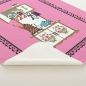 ヴィンテージホワイト料理ストーブ花コーヒーポット シェルパブランケット (3/4)