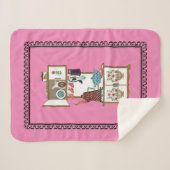 ヴィンテージホワイト料理ストーブ花コーヒーポット シェルパブランケット (正面(横))