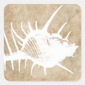 ヴィンテージホワイト海シーエルビーチ スクエアシール (正面)