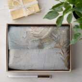 ヴィンテージホワイト英語バラ金ゴールドフォイルオーナメント 薄葉紙 (ギフト)