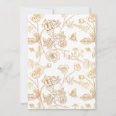 ヴィンテージホワイト金ゴールドティアラフローラキンセアニラ 招待状 (裏面)
