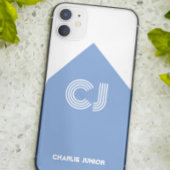 ヴィンテージホワイト&アクアブルーモノグラムの Case-Mate iPhoneケース