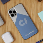ヴィンテージホワイト&アクアブルーモノグラムの Case-Mate iPhoneケース