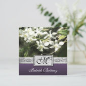 ヴィンテージホワイト&パープルオーキッド結婚式招待状 招待状 (スタンド正面)