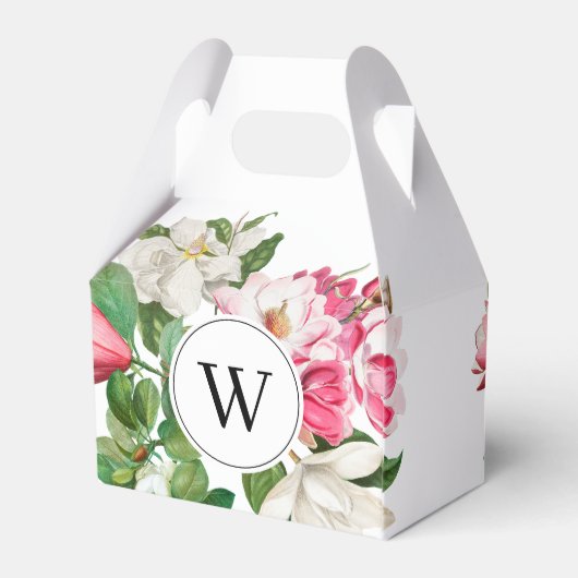 ヴィンテージホワイト&ピンクマグノリア花モノグラム フェイバーボックス (裏面サイド)