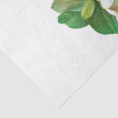 ヴィンテージホワイト&ピンクマグノリア花モノグラム 薄葉紙 (詳細)