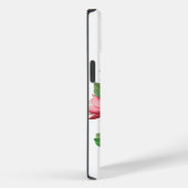 ヴィンテージホワイト&ピンクマグノリア花モノグラム Case-Mate iPhoneケース (裏面 / 右)