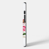 ヴィンテージホワイト&ピンクマグノリア花モノグラム Case-Mate iPhoneケース (裏面 / 左)
