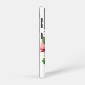 ヴィンテージホワイト&ピンクマグノリア花モノグラム SAMSUNG GALAXYケース (右側面)