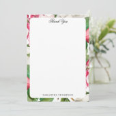 ヴィンテージホワイト&ピンクマグノリア花名前をカスタムする サンキューカード (スタンド正面)