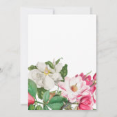 ヴィンテージホワイト&ピンクマグノリア花名前をカスタムする サンキューカード (裏面)