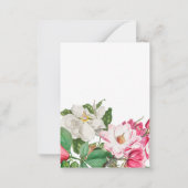 ヴィンテージホワイト&ピンクマグノリア花名前をカスタムする ノートカード (裏面)