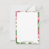 ヴィンテージホワイト&ピンクマグノリア花名前をカスタムする ノートカード (正面)