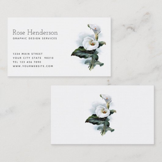 ヴィンテージホワビクトリアンイトカラリリー 名刺 (正面/裏面)