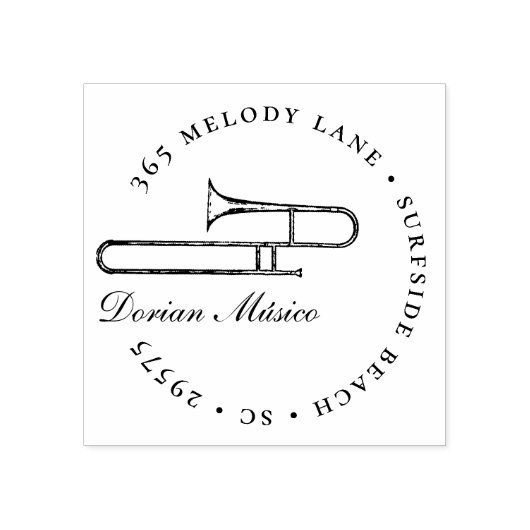 ヴィンテージホントロンボンミュージック差出人住所 ラバースタンプ (インプリント)