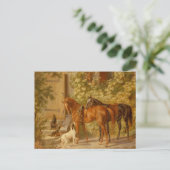 ヴィンテージホースアットザポーチアルブレヒトアダム ポストカード (スタンド正面)