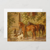 ヴィンテージホースアットザポーチアルブレヒトアダム ポストカード (正面/裏面)