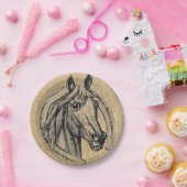 ヴィンテージホースカメオ紙プレート ペーパープレート (パーティー)