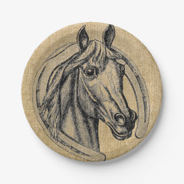 ヴィンテージホースカメオ紙プレート ペーパープレート