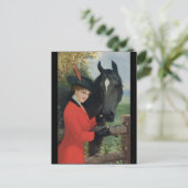 ヴィンテージホースガールレッドコートエクエストランシュガーキューブ ポストカード (スタンド正面)