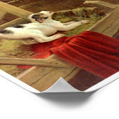 ヴィンテージホースドッグインバーンオンファーム ポスター (角)