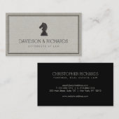 ヴィンテージホースナイトチェスピース弁護士、弁護士 名刺 (正面/裏面)