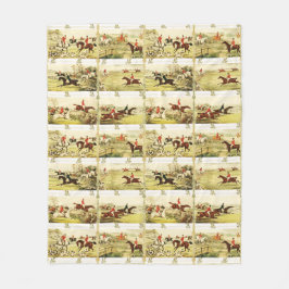 ヴィンテージホースライダー&ハウンズ狩り フリースブランケット