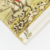 ヴィンテージホースライダー&ハウンズ狩り フリースブランケット (角)