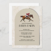 ヴィンテージホースレースクジョッキーダービーパーティの招待状 招待状 (正面/裏面)