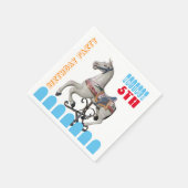 ヴィンテージホース回転木馬5th誕生日紙ナプキン スタンダードカクテルナプキン (角)